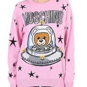 Moschino Pink Bear Spaceship Sweater